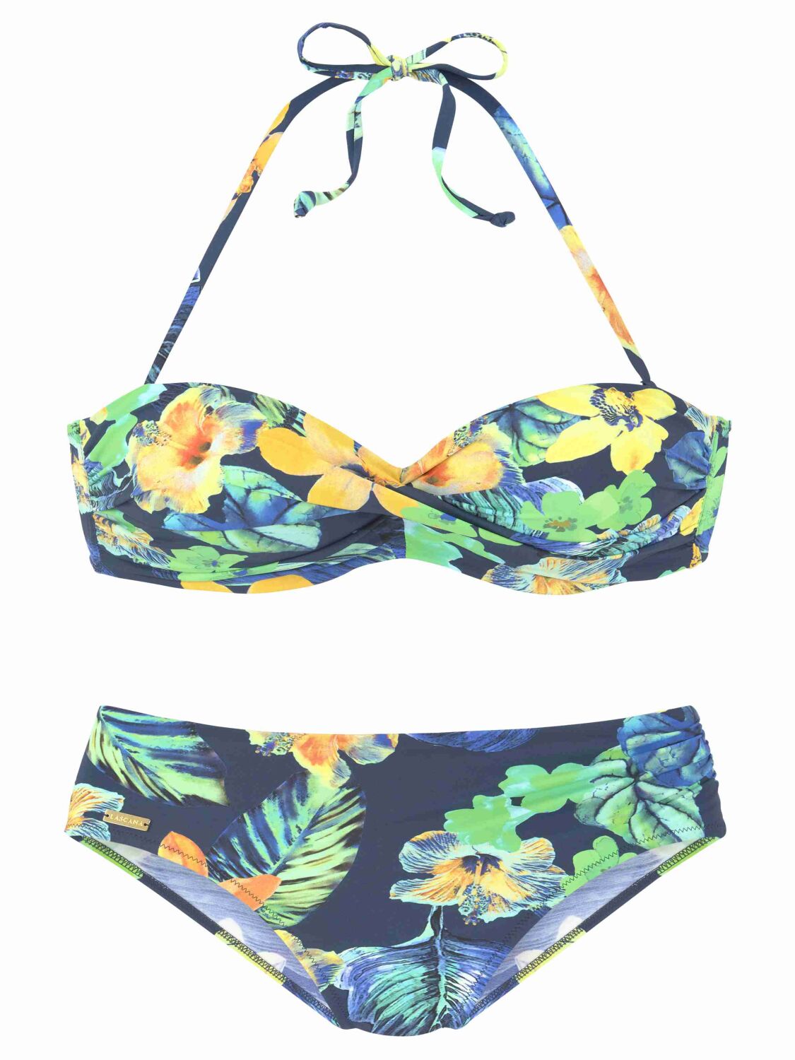 LASCANA Bandeau Set Cup D Tropic Farbe Midnight Yel