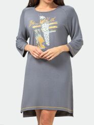  Hajo Nachthemd langer Arm 45511 Farbe Grau